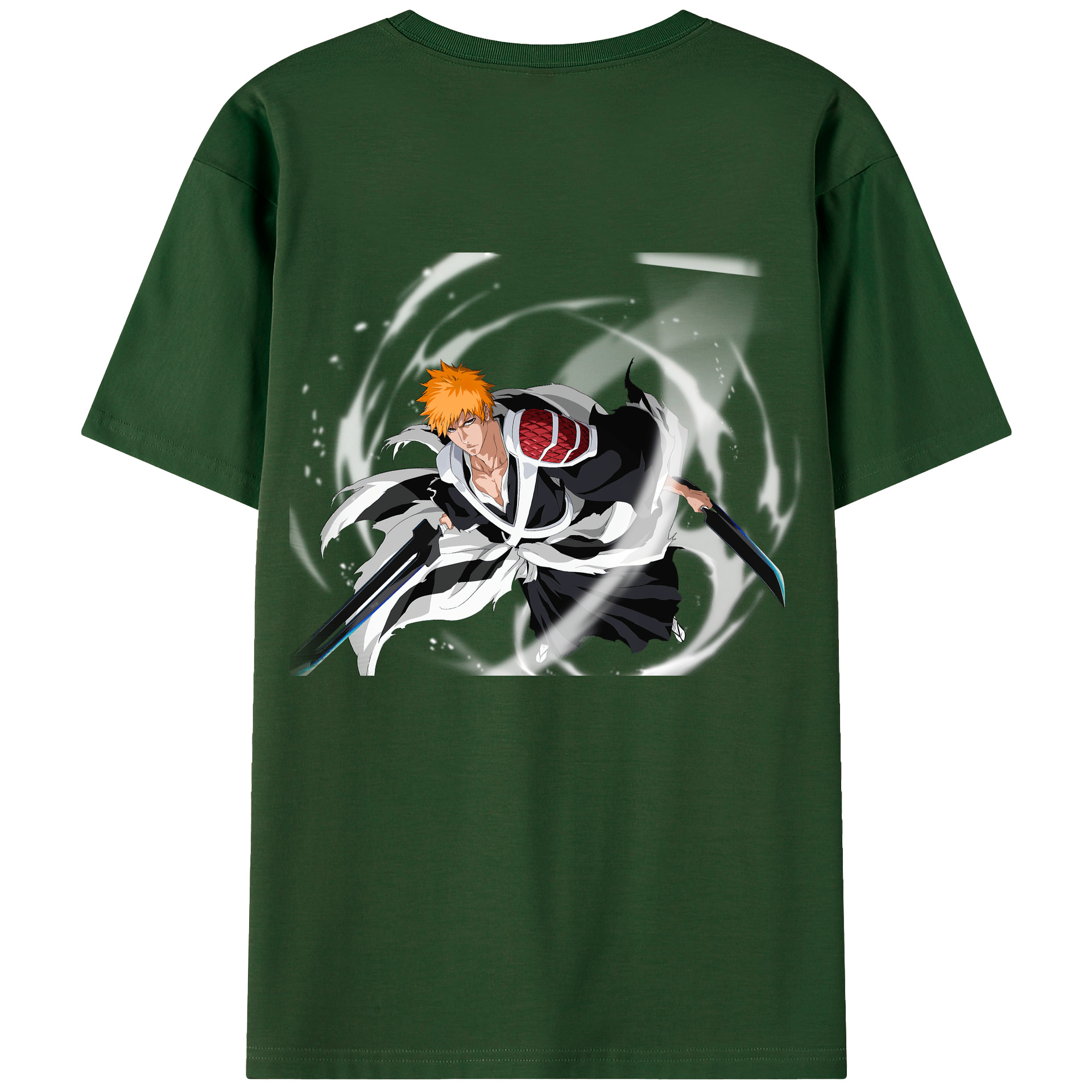 （画像用） ブリーチ 黒崎一護（くろさき いちご）BLEACH Kurosaki Ichigo 綿100％半袖Tシャツ（背面プリント）